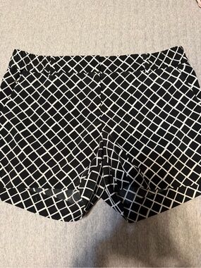 The Limited Black and White Grid High-Waist Shorts